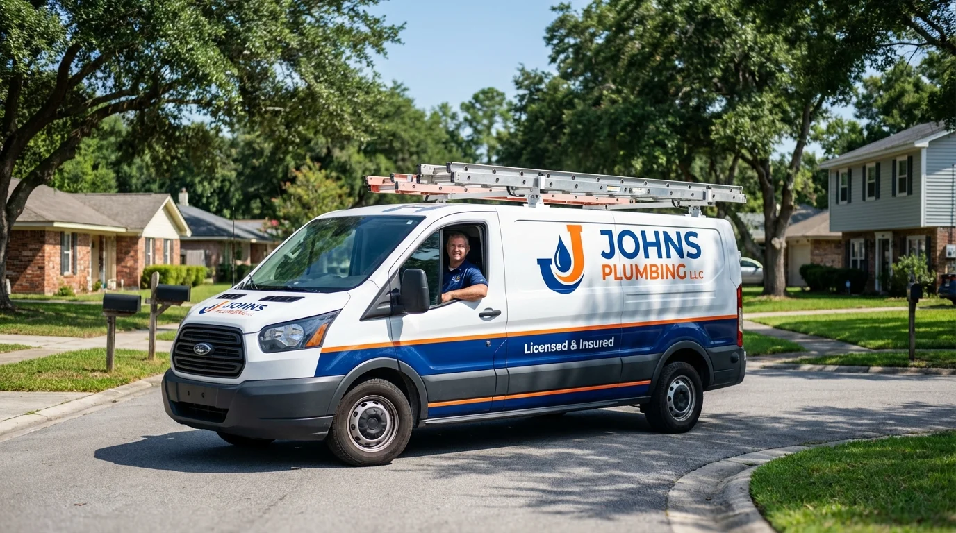 Johns Plumbing LLC service van in Decaturville, TN