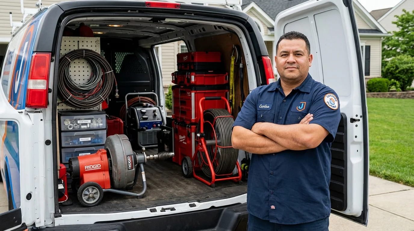 Professional drain cleaning equipment and Johns Plumbing LLC plumber in Decaturville