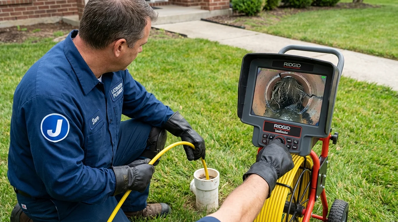Sewer camera inspection being performed by Johns Plumbing LLC in Decaturville