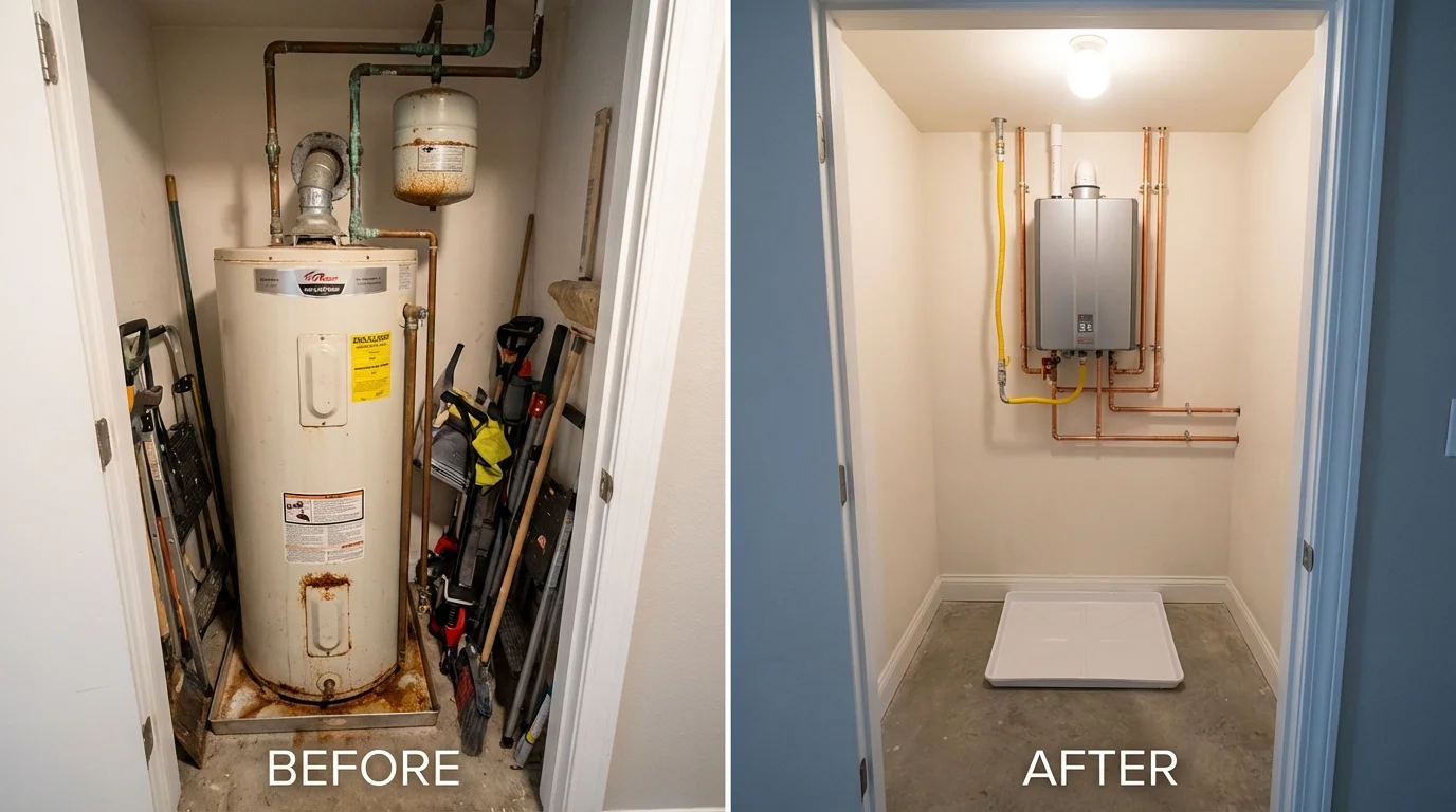 Tank water heater versus wall-mounted tankless unit comparison for Decaturville, TN homeowners